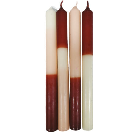 Set de 4 bougies longues bicolores nudes D2,2 H25cm - 015625-1